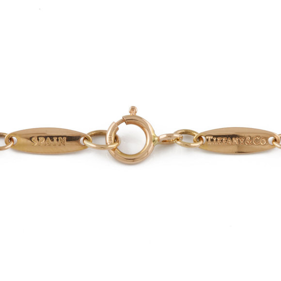 Tiffany & Co. Visor Yard Necklace 18K K18 Pink Gold Diamond